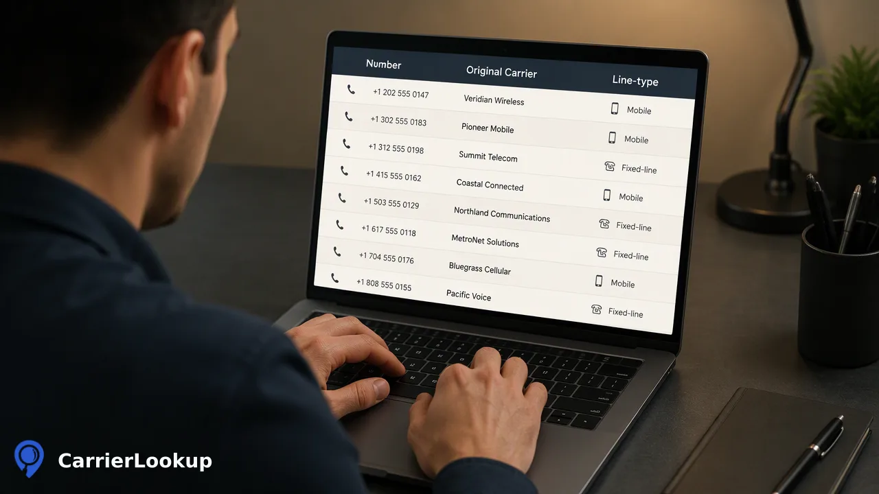 CarrierLookup workflow illustration for 原生验证为何失效:在企业工作流中超越语法检查