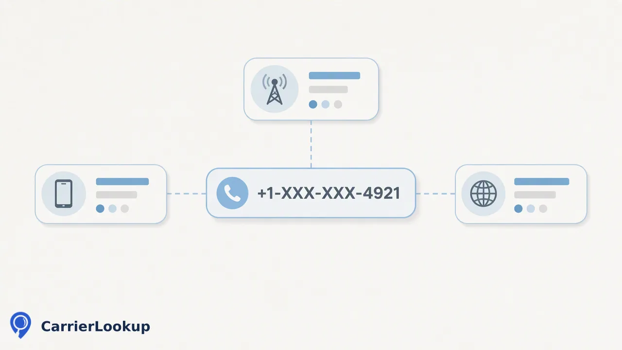 CarrierLookup workflow illustration for 为什么美国电话号码验证需要实时携号转网数据